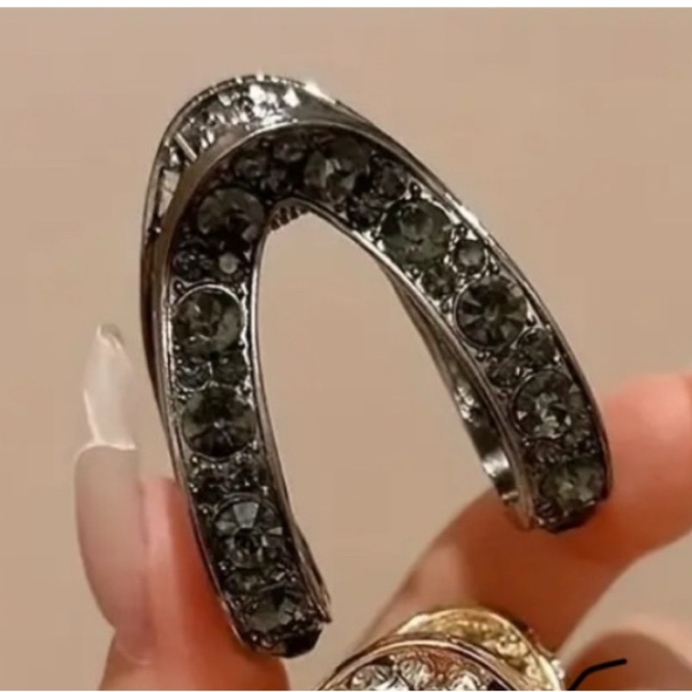 New Black Rhinestone Hair Clip